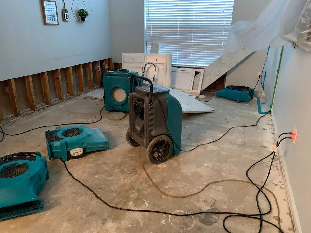 Dehumidifier in flood-cut room for Water Extraction & Removal in Wickliffe
